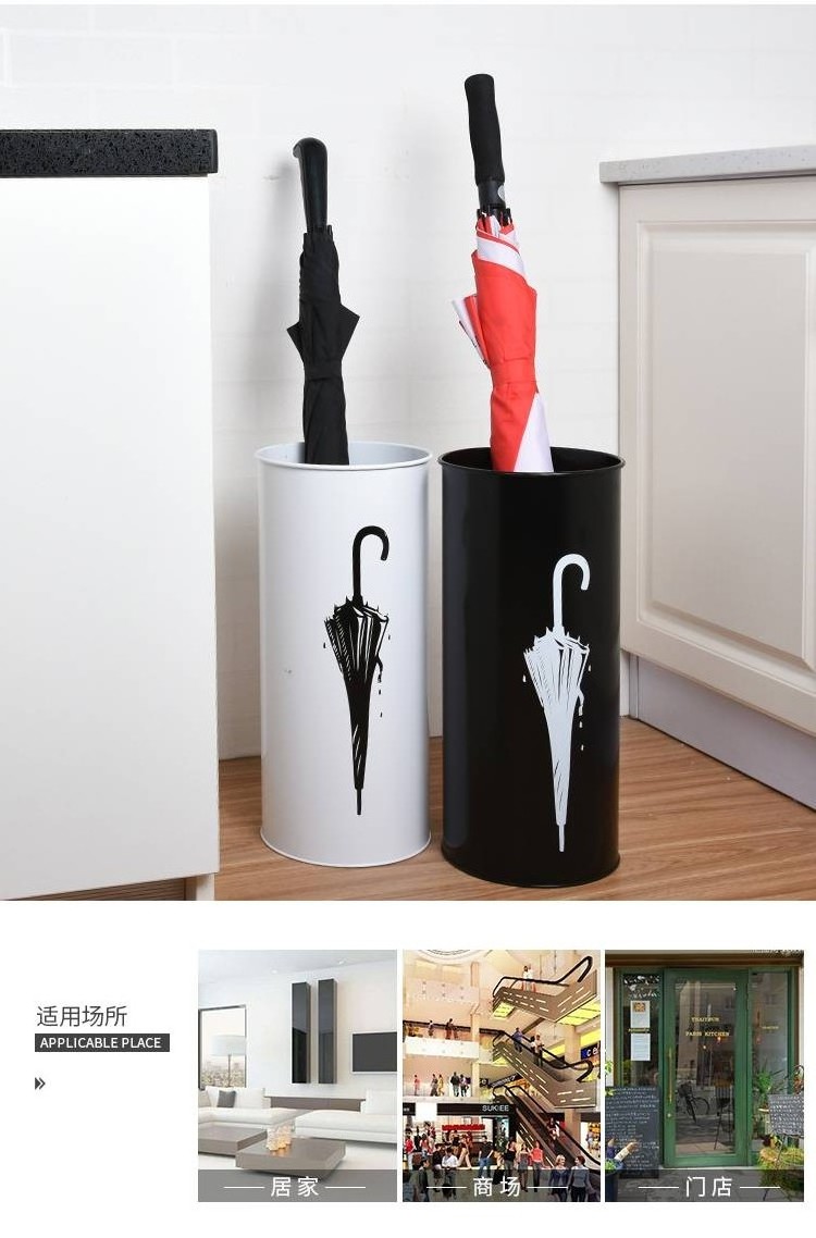 Fabulous design creative quality umbrella holder and stand metal iron white and black color umbrella stand for home decoration