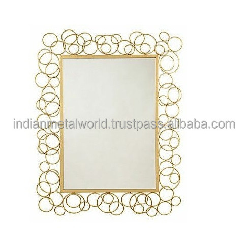 Brighton wrought iron golden metal wall mirror panel premium quality metal wall mirror at competitive price