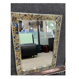 Premium quality metal gold color wall hanging mirror vintage design home decorative wall mounted mirror from indian suppliers