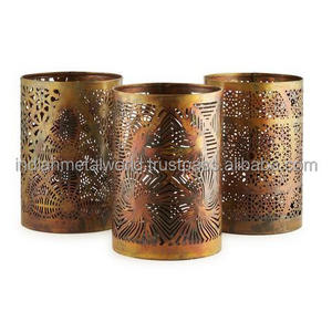 Wholesale modern candle holders and iron votives lantern and candle jar metal customized candle holder Votives for festival deco