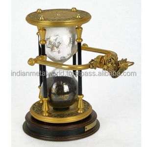 Antique Brass Decorative Metal Sand Timer hourglass 60 minutes Sand Clock Office Business Gift  Golden rotating Hour Glass