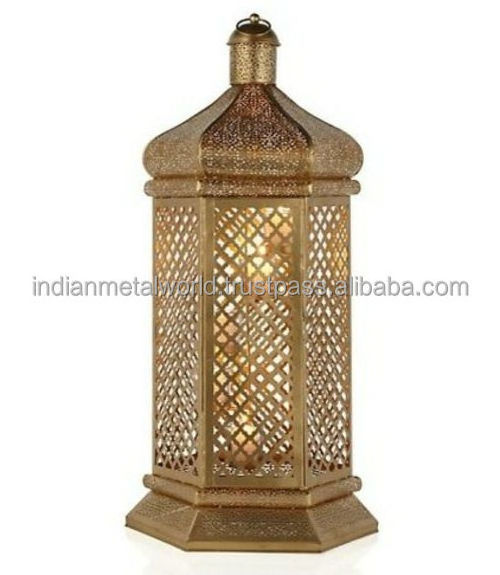 High Quality Luxury and Modern Design gold color Stainless Steel candle Lantern candle holder lantern new style