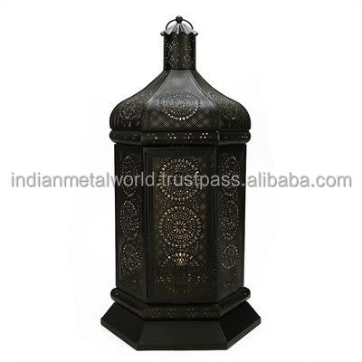 rose gold Square Vintage Gold Metal Glass Wholesale Moroccan Lantern hot sale 2021