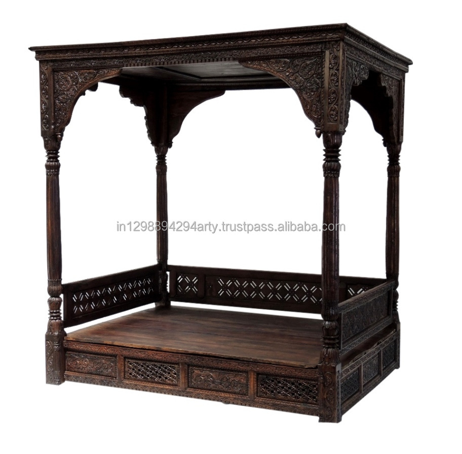 Rustic Furniture Wooden Furniture Bedroom Maharaja Carving Furniture Day Bed Double Bed