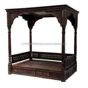 Rustic Furniture Wooden Furniture Bedroom Maharaja Carving Furniture Day Bed Double Bed