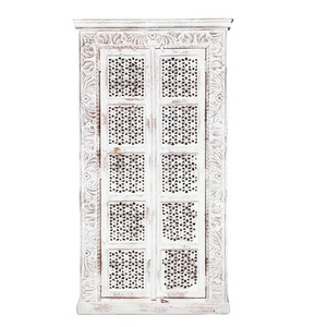 Factory Seller Wardrobe Closet Frame Cabinet Simple Distressed White Mango Wood Item Kitchen Closet Book Case Bookshelf