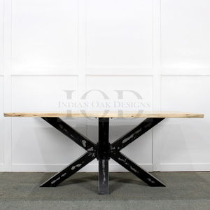 Solid Acacia Live Edge Industrial Dining Table with Iron Spider Legs Factory Wholesale Industrial Furniture