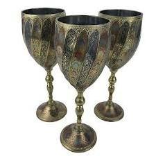 Metal  Silver and Golden Plated Brass Wine Glass Goblet high quality white wine glasses goblet wine glass