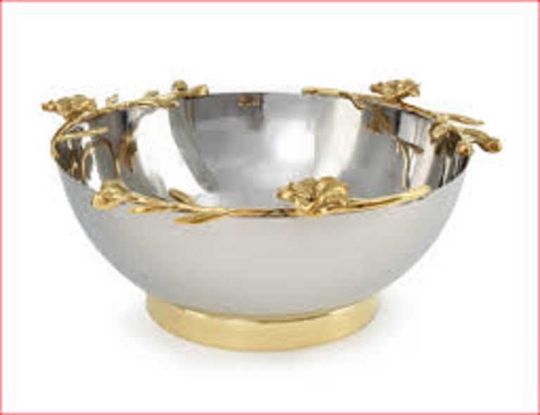 Brass Hammered Chocolate Bowl gold plated & silver bowl