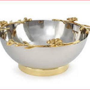 Brass Hammered Chocolate Bowl gold plated & silver bowl