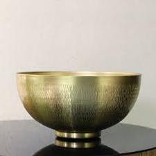 Brass Hammered Chocolate Bowl gold plated & silver bowl