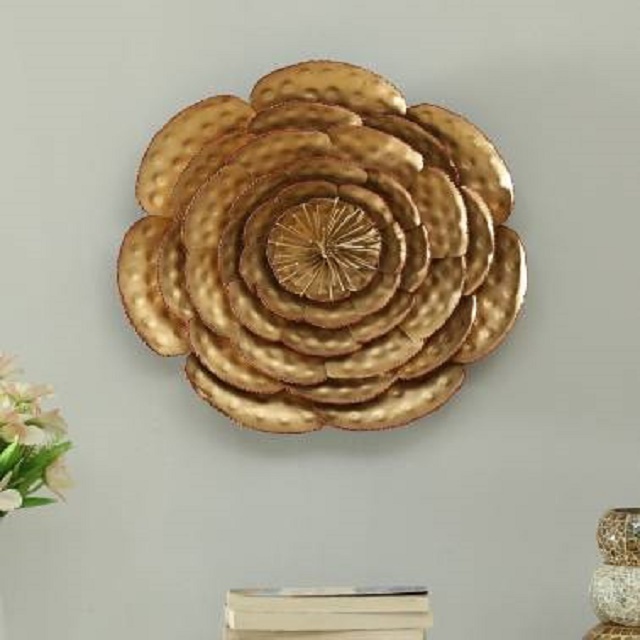 Top quality pure brown flower Metal Wall Art for Decoration at cheap price made in india can ship to any where