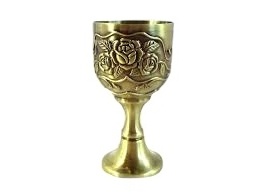 Goblet Silver and Golden Plated Brass Wine Goblet