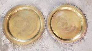 Dinner Plate Set Brass Plate Set Round Ceramic for Restaurant 8 Inch Quantity