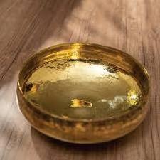 Brass Hammered Chocolate Bowl gold plated & silver bowl