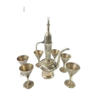 Goblet Silver and Golden Plated Brass Wine Goblet