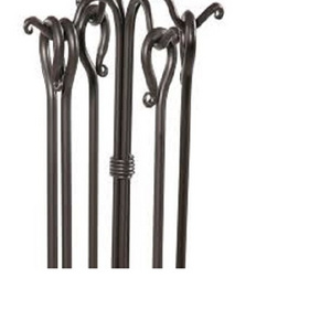 Fireplace Tools Set Fire Place Kit Tools Holder Modern Hand Tool Poker Wrought Iron with Handles for Indoor and Outdoor IN;34648