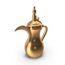 Golden Color Dallah Sets Coffee Tea Pot Cawa Cups Base Sets Long Spout Dallah Tea Pot Sets Coffee Equipment / Teaware Tea Pot