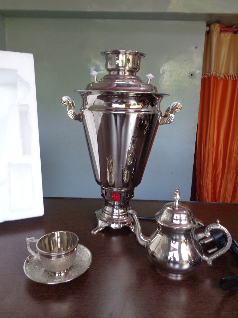 Brass Electric Samovar In silver colour