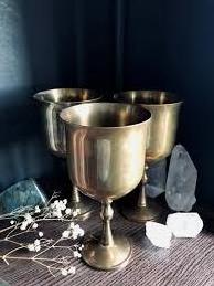 Goblet Silver and Golden Plated Brass Wine Goblet