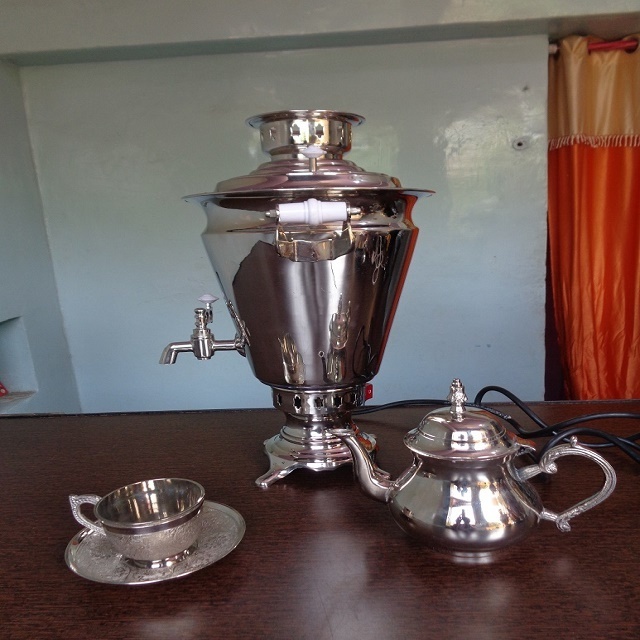 Brass Electric Samovar In silver colour