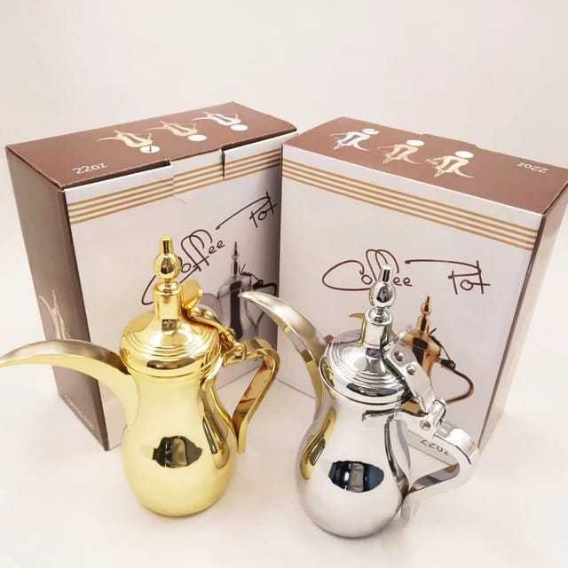 Wholesale Arabic Tea Pot Kettle Stainless Steel Coffee Dallah Arabic 26/32/40 oz Coffee Pot with Long Spout