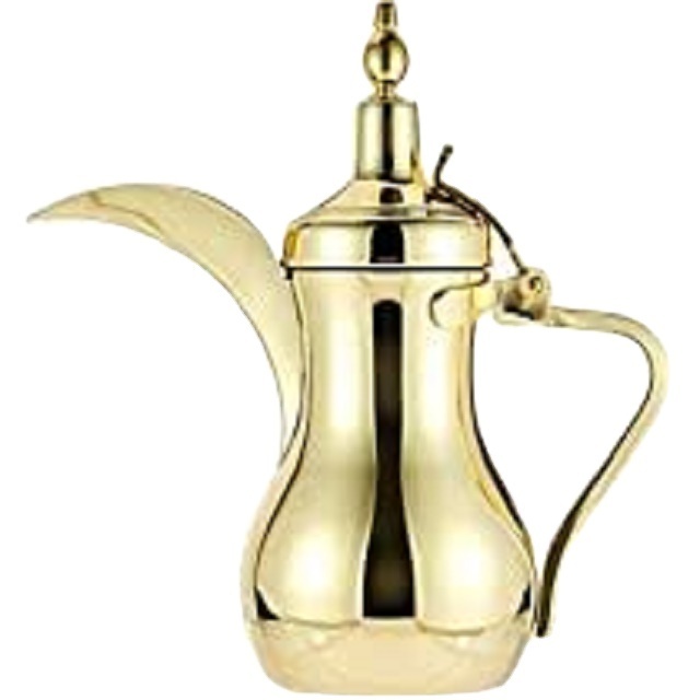 Golden Color Dallah Sets Coffee Tea Pot Cawa Cups Base Sets Long Spout Dallah Tea Pot Sets Coffee Equipment / Teaware Tea Pot