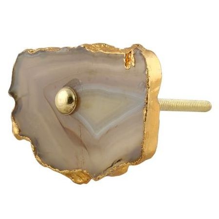 Best Selling Available In Wholesale Brown Agate Stone Luxury Knobs Latest Design Modern Shiny Door Knob Handle SFK-25 New Design