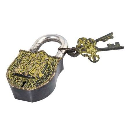 High Quality Handcrafted Padlock Ram Durbar With 2 Decorative Keys Main Door Cabinet door Modern Security Lock LC-56 Wholesale