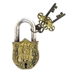 High Quality Handcrafted Padlock Ram Durbar With 2 Decorative Keys Main Door Cabinet door Modern Security Lock LC-56 Wholesale