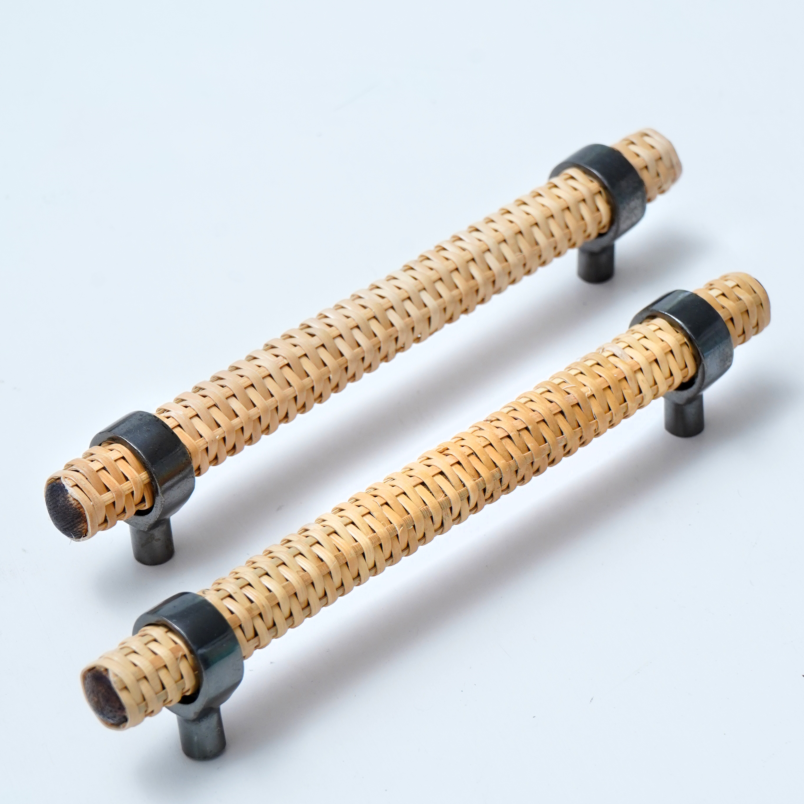 New Arrival Adjustable Drawer Pulls Rattan Cabinet Pulls and Handles Boho Dresser Wooden Handles T Bar Pulls for Door