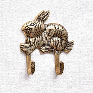 Wholesale High Quality Brass Kids Wall Hook Golden Coat Hook Rabbit Heavy Duty Wall Hooks and Hanger BTH-299