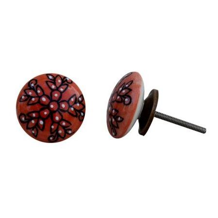 Bulk Ceramic Cupboard Knobs Peach Drawer Pulls Flower Unique Farmhouse Cabinet 3.81 cm CK-1130 New Design