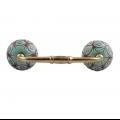 Handmade Decorative Green Ceramic Bridge Drawer Handle Pull in Brass Silver Bronze Hardware Fitting Furniture drawer handles