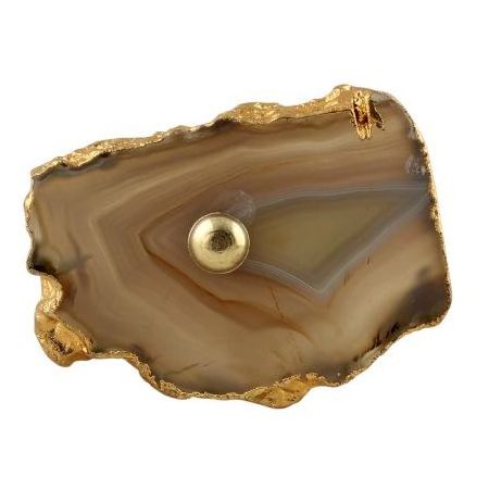 Best Selling Available In Wholesale Brown Agate Stone Luxury Knobs Latest Design Modern Shiny Door Knob Handle SFK-25 New Design