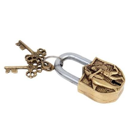 High Quality Handcrafted Traditional Golden Brass Padlock With Key Main Door Cabinet door Modern Security Lock LC-65 Wholesale