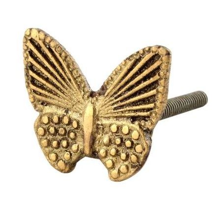 Wholesale Brass Vintage Knobs Gold Door Pulls Butterfly Modern Cabinet Pull Handles Dresser Drawers 3.55 cm RAK-125