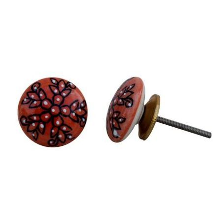 Bulk Ceramic Cupboard Knobs Peach Drawer Pulls Flower Unique Farmhouse Cabinet 3.81 cm CK-1130 New Design