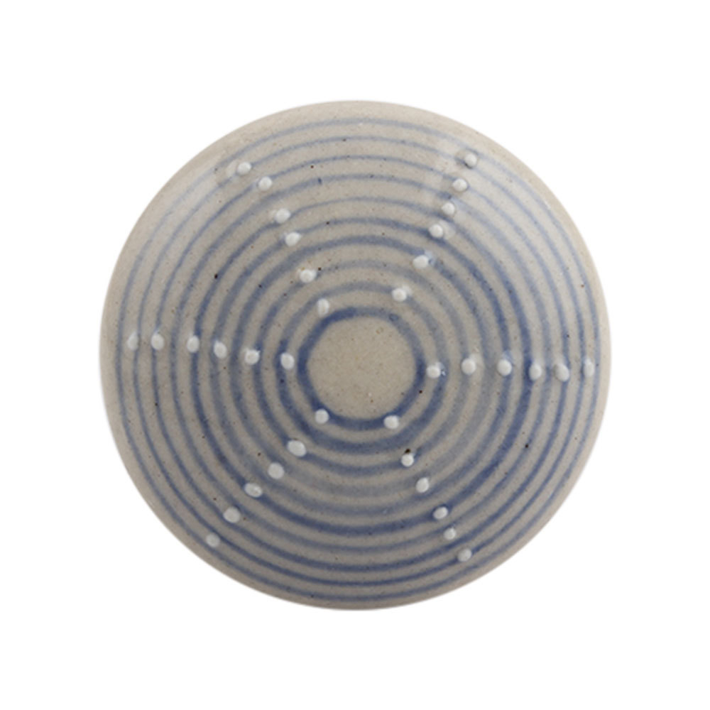 Handmade Blue  Drawer Knobs Ceramic  Dresser Cabinet Pulls Stripe Flat Kitchen Cupboard Door Handles Cheap Price LCK-140