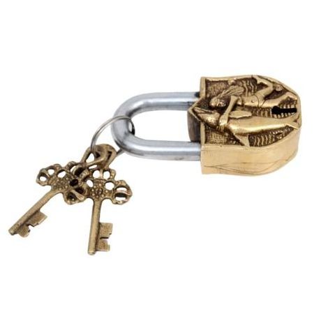 High Quality Handcrafted Traditional Golden Brass Padlock With Key Main Door Cabinet door Modern Security Lock LC-65 Wholesale