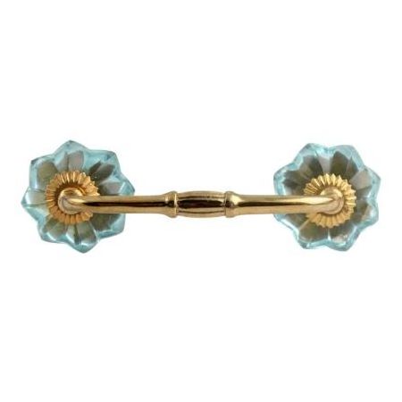 Handmade Bulk Decorative Glass Turquoise Bridge Door Handles Home Decor Cabinet Pulls For Kitchen 4 Inches New Design  BH-80