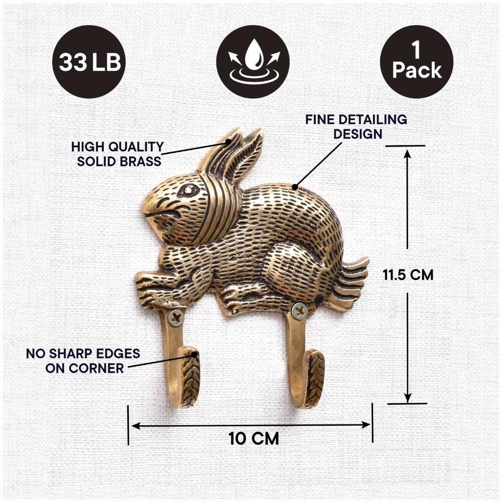 Wholesale High Quality Brass Kids Wall Hook Golden Coat Hook Rabbit Heavy Duty Wall Hooks and Hanger BTH-299