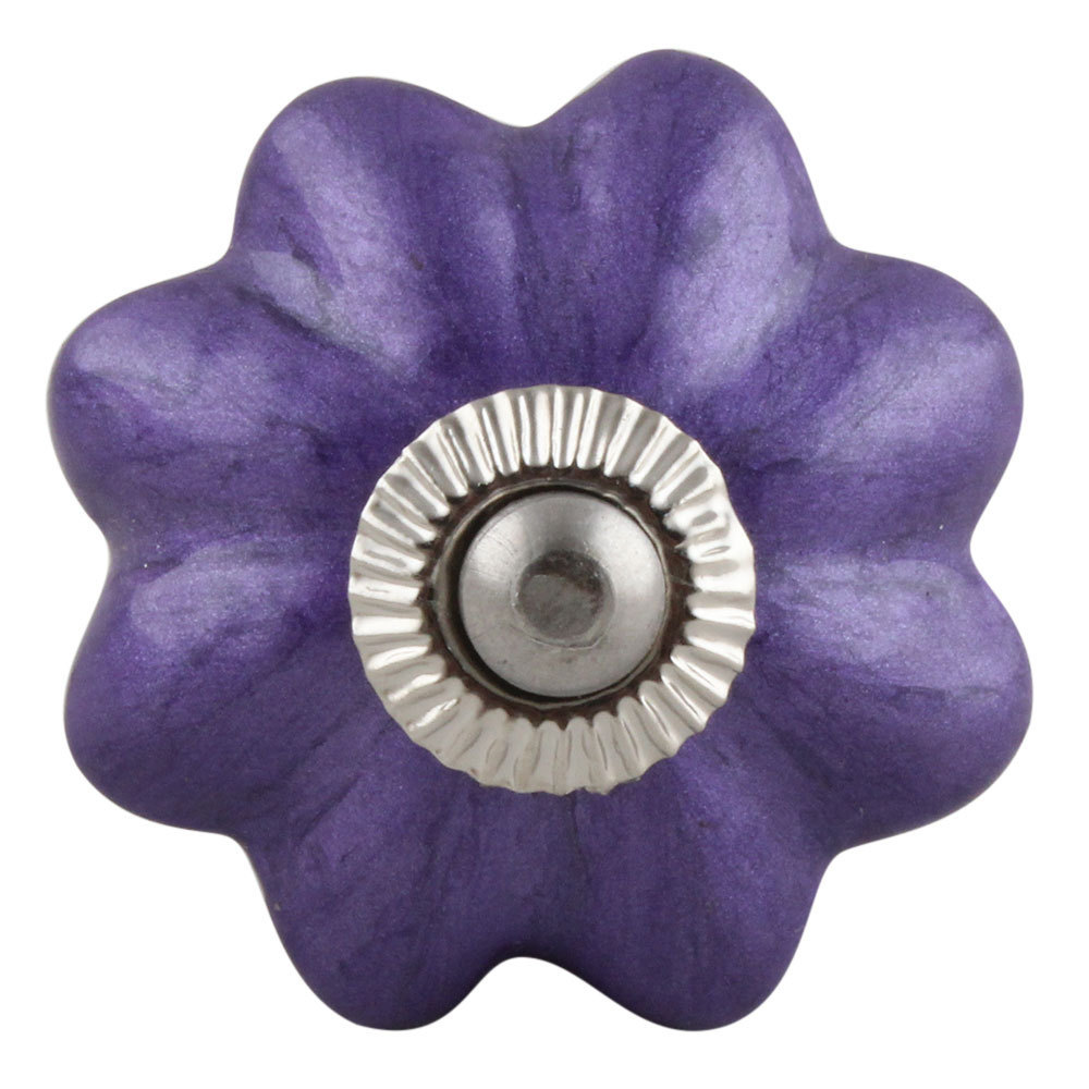 Ceramic Kitchen Cabinet Hardware Purple Kids Room Pulls Pumpkin Solid Vintage Knobs Cabinets Drawers Bathroom 3.81 cm SCMK-163