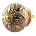 Bulk Ceramic Furniture Knobs Unique Gold Wardrobe Door Pulls Flower Cupboard Drawer Handles for  Dresser CK-1608 New Design