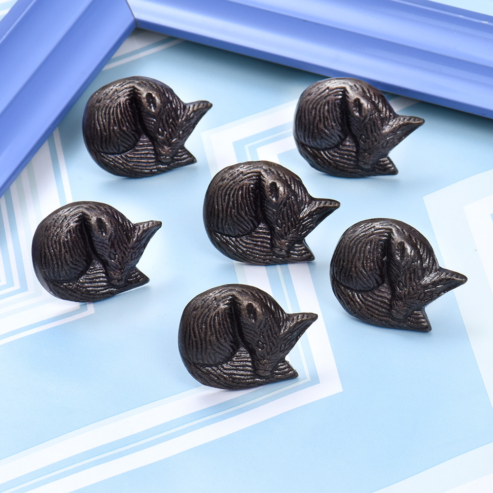 Wholesale Antique Metal Fox Drawer Knobs Furniture Dresser Cabinet Pulls Kitchen Cupboard Door Handles 5.33 cm MK-88