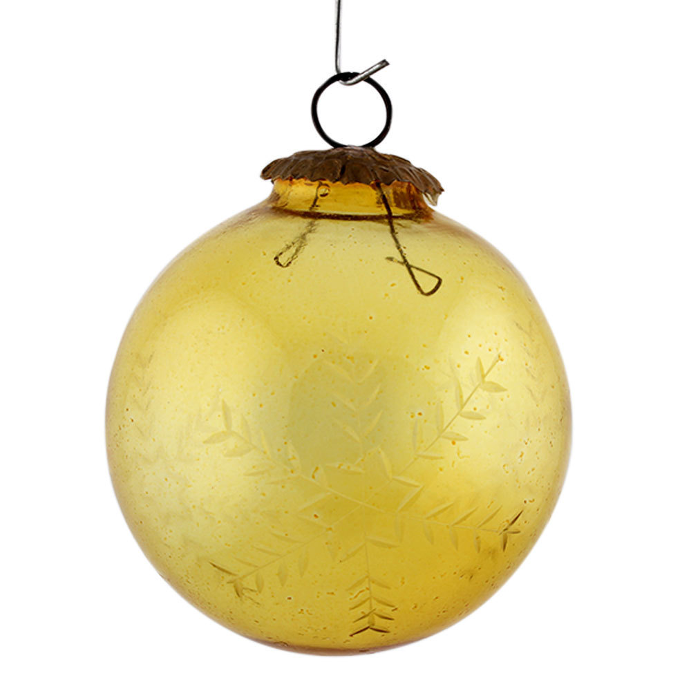 Handmade Decorative Yellow Leaf Cut Christmas Hanging Online X-Mas Tree Ornaments Home Decoration- (Set of 1- Yellow) G-435