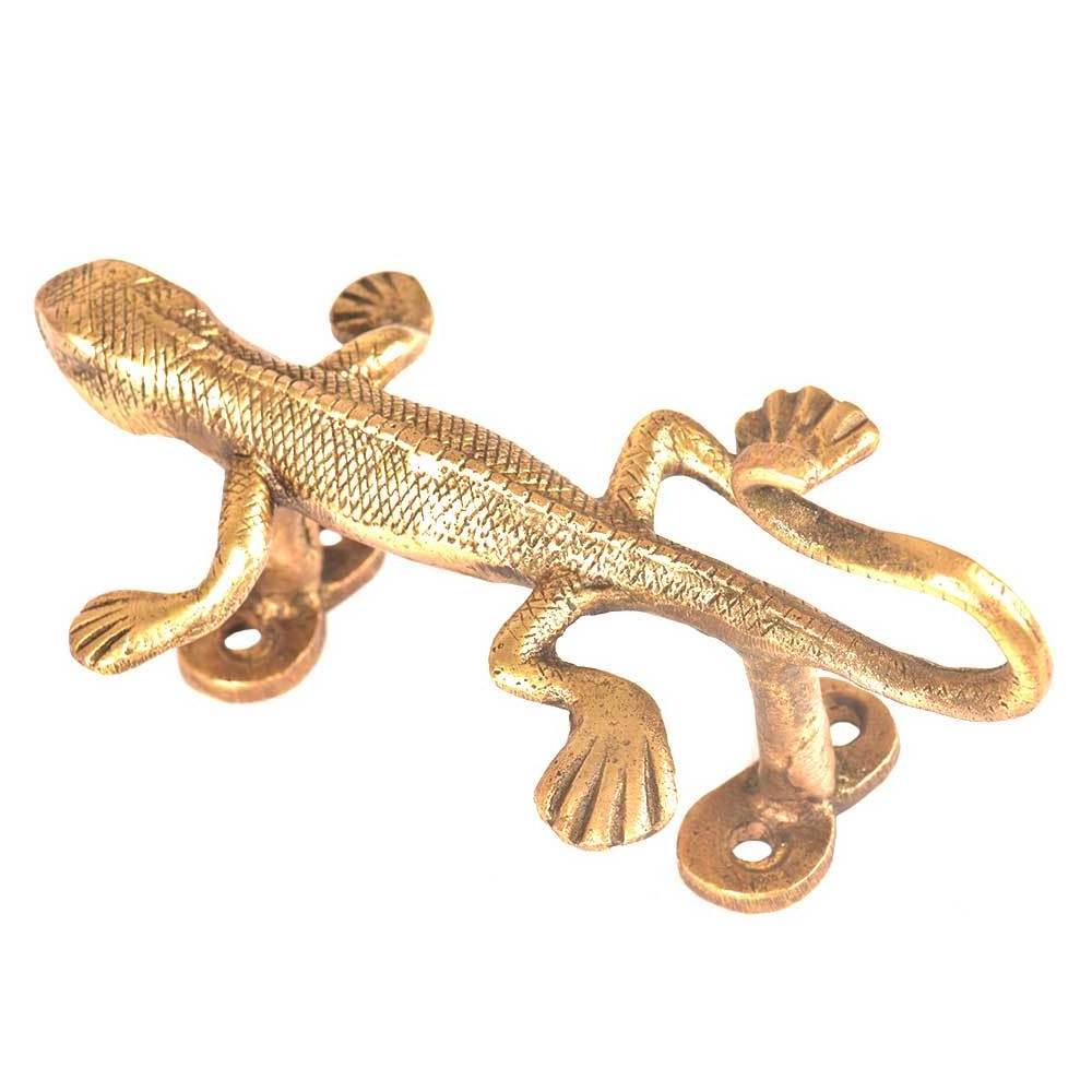 Handmade Traditional Golden Brass Lizard Luxurious Wall Hooks Hangers Reusable Utility Mounted Hat Bags Clothes Heavy Duty