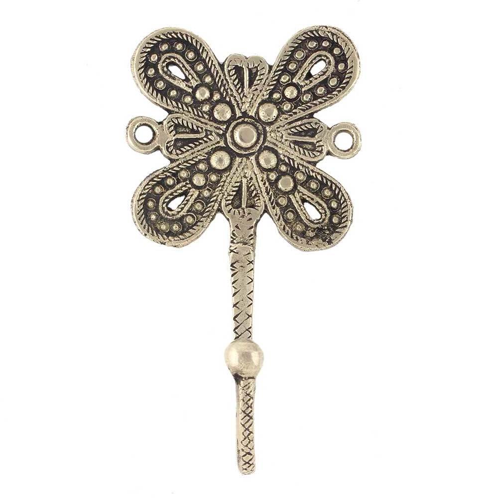 Handmade Premium Quality Traditional Brass Single Flower Wall Hook Coat Keys Hangers Holders Wholesale Cheap Price Online