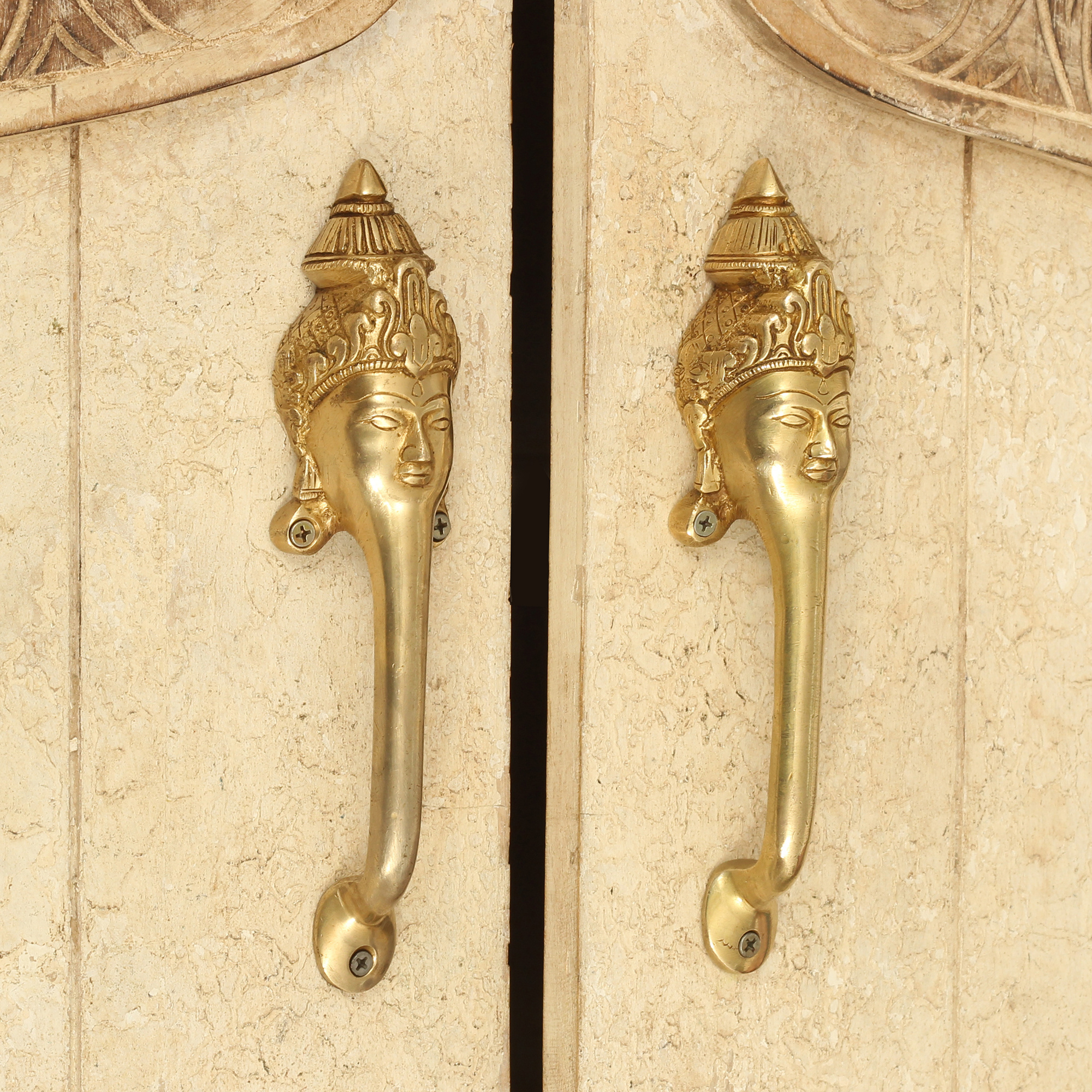 Handmade High Quality Brass Door Handles Goddess Design Wardrobe Handles Golden Kitchen Dresser Handles NMH-108