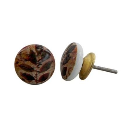 Wholesale Trending Multicolor Drawer Knobs Ceramic Small Handle Leaf Design Kitchen Cabinet Knobs CVSK-05